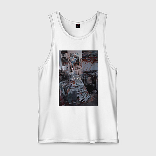 Мужская майка Художественный творческий беспорядок / Белый – фото 1