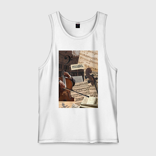 Мужская майка Музыка эстетика / Белый – фото 1
