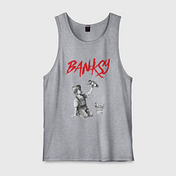 Майка мужская хлопок Стрит арт граффити Бэнкси - мальчик, цвет: меланж