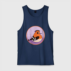 Майка мужская хлопок Птица Удод с ирокезом, цвет: тёмно-синий