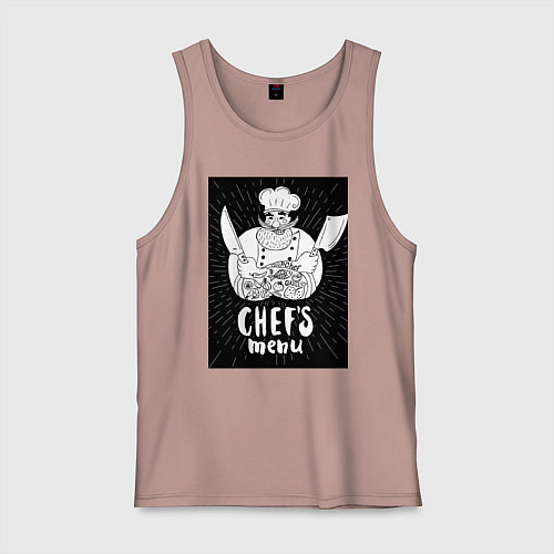 Мужская майка Шеф повар кулинар / Пыльно-розовый – фото 1