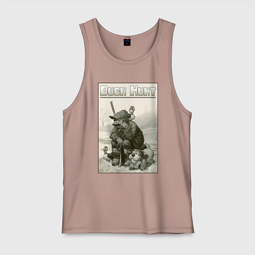 Мужская майка Duck hunt - hunter / Пыльно-розовый – фото 1