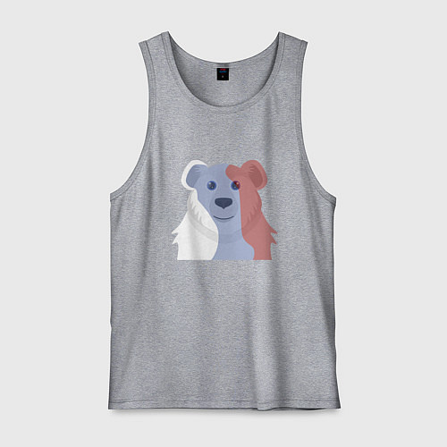 Мужская майка Русский медведь в цветах флага триколора - полярны / Меланж – фото 1