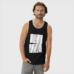 Майка мужская хлопок Эмоции Сугуру Гето - Магическая битва, цвет: черный — фото 2