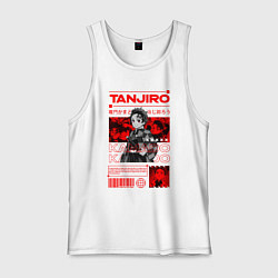 Майка мужская хлопок Тандзиро Камадо Клинок рассекающий демонов стиль, цвет: белый