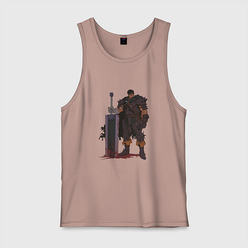 Мужская майка Гатс с мечом Убийца Драконов / Пыльно-розовый – фото 1