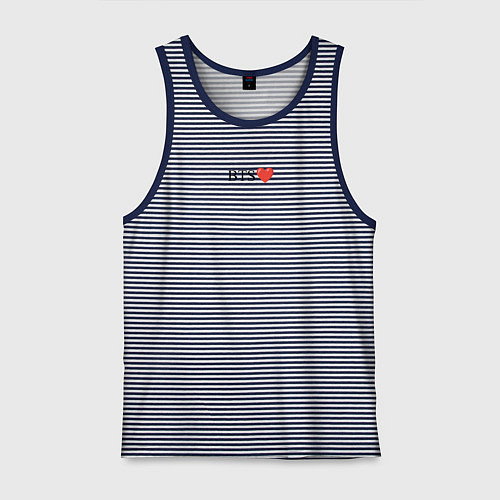 Мужская майка BTS Сердечко / Синяя тельняшка – фото 1