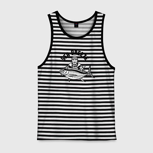 Мужская майка Fish breeze / Черная тельняшка – фото 1