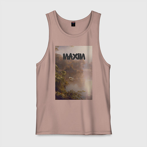 Мужская майка Maxim тропический залив / Пыльно-розовый – фото 1