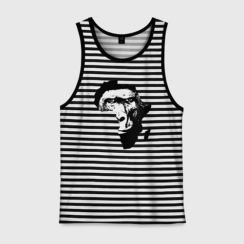 Мужская майка Обезьяна в Африке / Черная тельняшка – фото 1