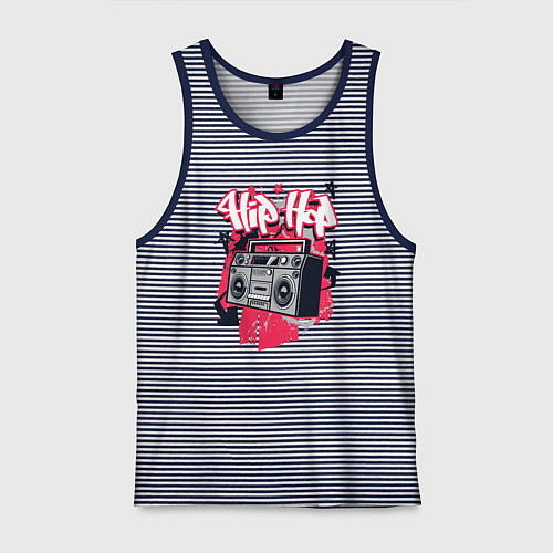 Мужская майка Boombox hip-hop / Синяя тельняшка – фото 1