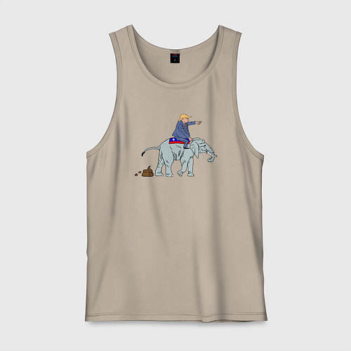 Мужская майка Трамп на слоне / Миндальный – фото 1