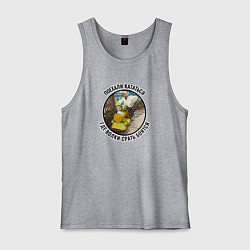 Майка мужская хлопок Джейсон стэтхэм-поехали кататься где волки срать б, цвет: меланж