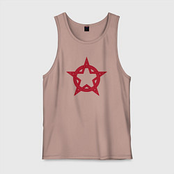 Майка мужская хлопок Red star USSR, цвет: пыльно-розовый