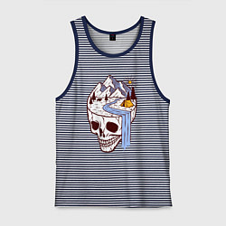 Майка мужская хлопок Dead camper, цвет: синяя тельняшка