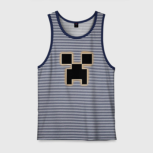 Мужская майка Логотип игры Майнкрафт / Синяя тельняшка – фото 1