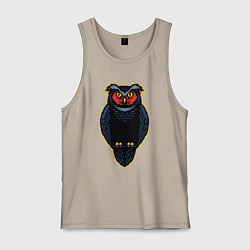 Майка мужская хлопок Чёрная сова, цвет: миндальный