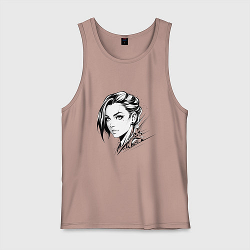 Мужская майка Девушка эмо / Пыльно-розовый – фото 1