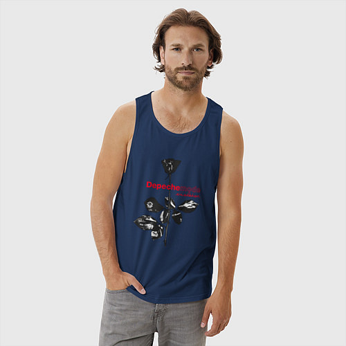Мужская майка Depeche Mode - Violator black rose / Тёмно-синий – фото 3