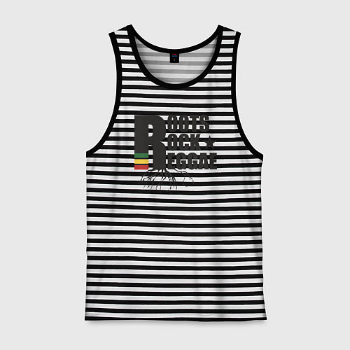 Мужская майка Корни рок регги / Черная тельняшка – фото 1