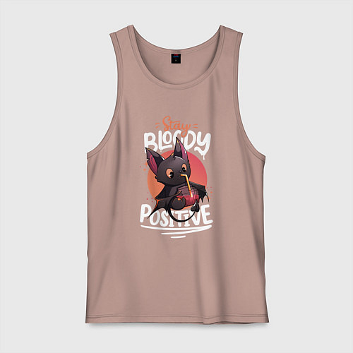 Мужская майка Позитивная летучая мышка / Пыльно-розовый – фото 1