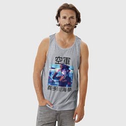 Майка мужская хлопок Marin Kitagawa - air forces, цвет: меланж — фото 2