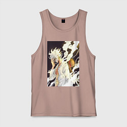 Майка мужская хлопок Ван-Пис Луффи джойбой, цвет: пыльно-розовый