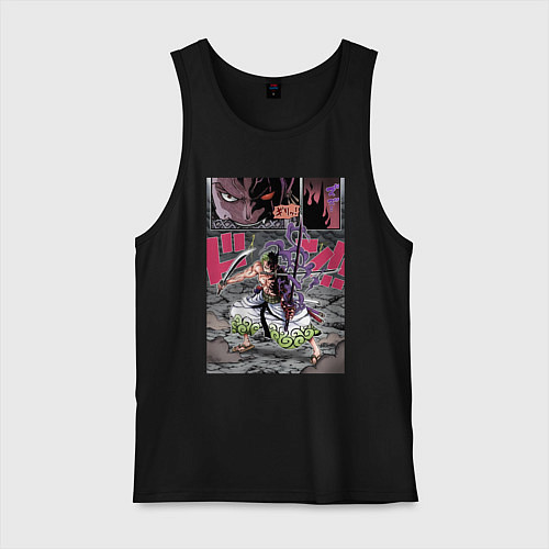 Мужская майка Ван-Пис Зоро Ророноа техника / Черный – фото 1