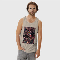 Майка мужская хлопок Ван-Пис Шанкс команда, цвет: миндальный — фото 2