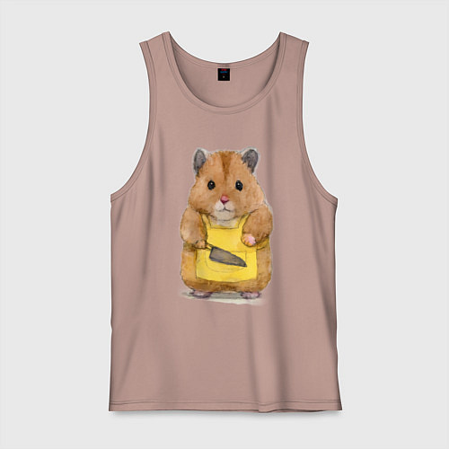 Мужская майка Хомяк повар / Пыльно-розовый – фото 1