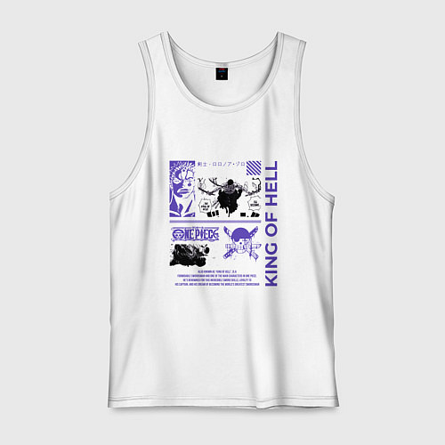 Мужская майка Ван пис Зоро меченосец / Белый – фото 1