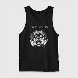 Майка мужская хлопок Joy Division rock dog, цвет: черный