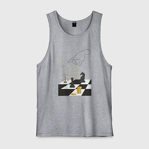 Мужская майка Шахматная доска с фигурами / Меланж – фото 1