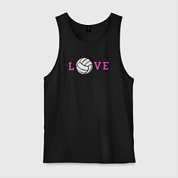 Майка мужская хлопок Love volley, цвет: черный