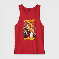 Майка мужская хлопок Клинок рассекающий демонов комбо Ренгоку, цвет: красный