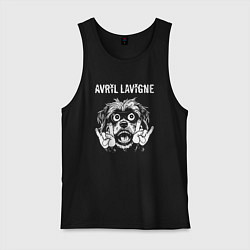 Майка мужская хлопок Avril Lavigne rock dog, цвет: черный