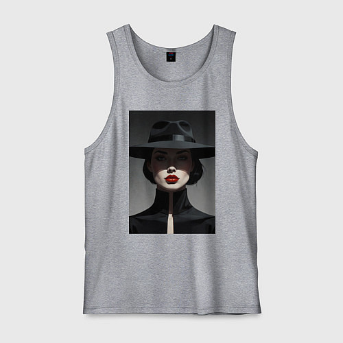 Мужская майка Нуар алые губы / Меланж – фото 1