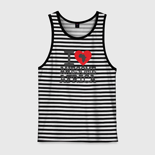 Мужская майка Я люблю потрясающую Африку / Черная тельняшка – фото 1