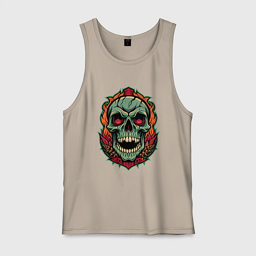 Мужская майка Череп в стиле тату / Миндальный – фото 1