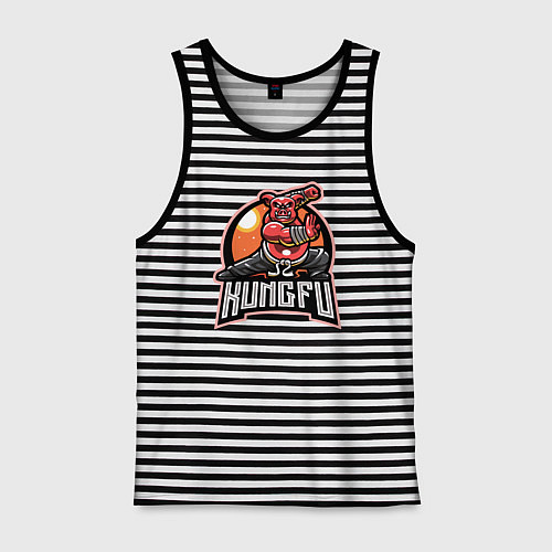 Мужская майка Мастер кунг-фу / Черная тельняшка – фото 1