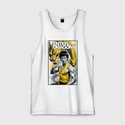 Мужская майка Выход дракона - Брюс Ли / Белый – фото 1