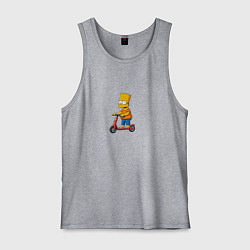 Майка мужская хлопок Барт Симпсон на самокате, цвет: меланж