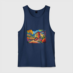Мужская майка Живопись яркие домики фовизм