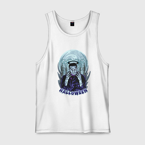 Мужская майка Хэллоуин Франкенштейн / Белый – фото 1