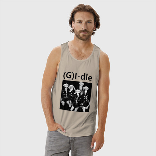 Мужская майка G I-dle группа в стиле империи / Миндальный – фото 3