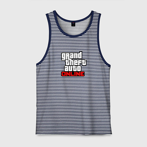 Мужская майка GTA online logo game / Синяя тельняшка – фото 1