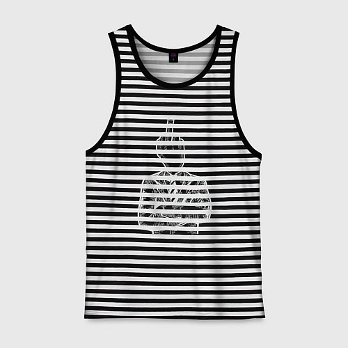 Мужская майка Fuck boss / Черная тельняшка – фото 1