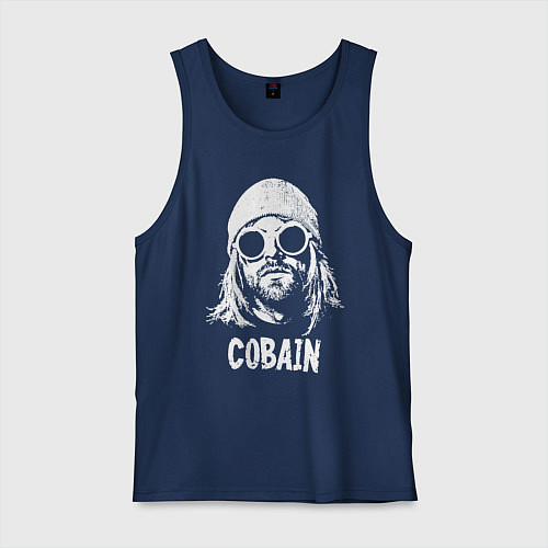 Мужская майка Nirvana - Cobain / Тёмно-синий – фото 1
