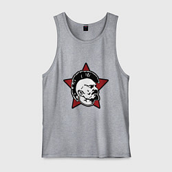 Майка мужская хлопок Значок - Владимир Ленин панк, цвет: меланж