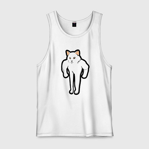 Мужская майка Кот качок / Белый – фото 1
